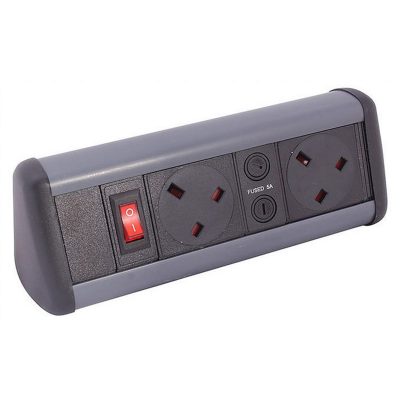 Desktop Power Unit With 2 x UK Sockets and Master Switch