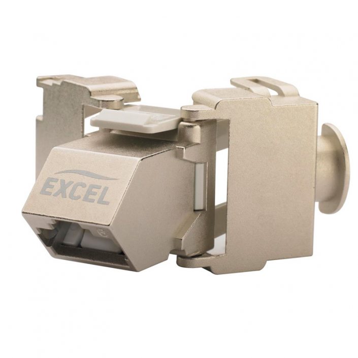 Excel Cat6a Screened Angled Toolless Keystone Jack-Frontview