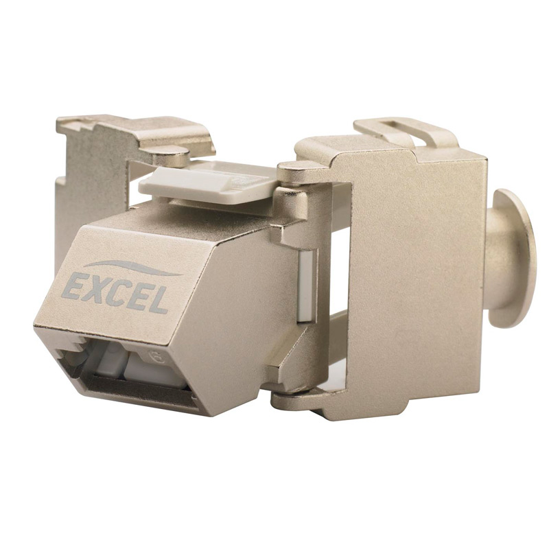 Excel Cat6a Screened Angled Toolless Keystone Jack-Frontview