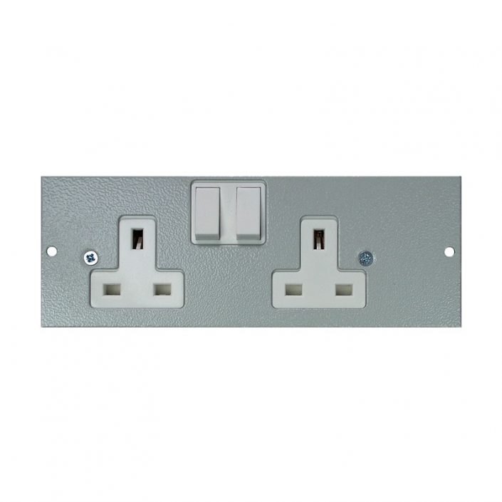 4 Compartment – Left Hand Twin Switched Socket Plate