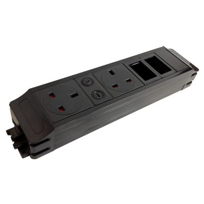 Under Desk Power Unit with 2 x UK Sockets and 2 x 6C Cutouts
