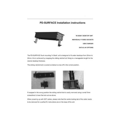 PD SURFACE MOUNT INSTALLATION GUIDE