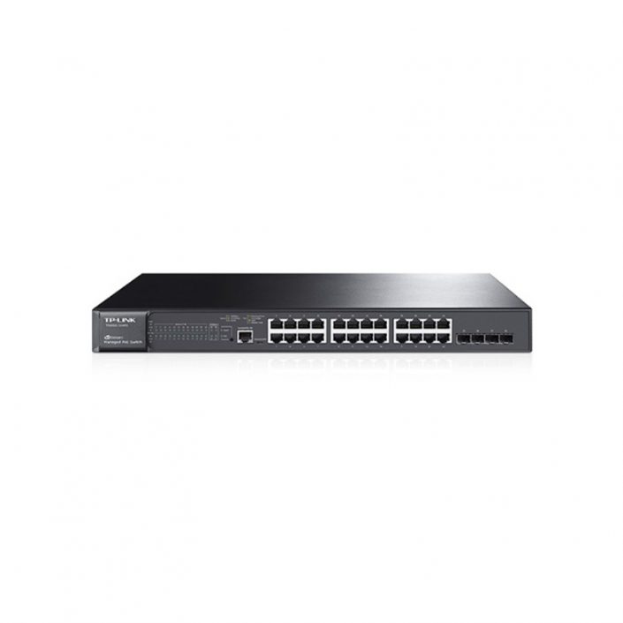 TP-LINK JetStream 24 Port Gigabit L2 Managed PoE+ Switch with 4 SFP Slots T2600G-28MPS