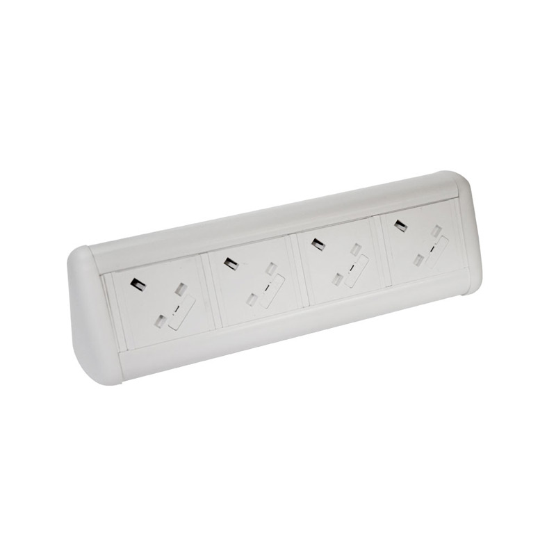 MAXI Desktop Unit with 4 x UK Sockets in White