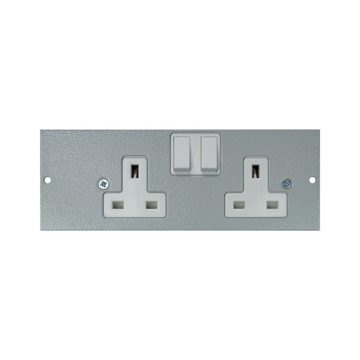 4 Compartment – Right Hand Side Wired Twin Switched Socket Plate